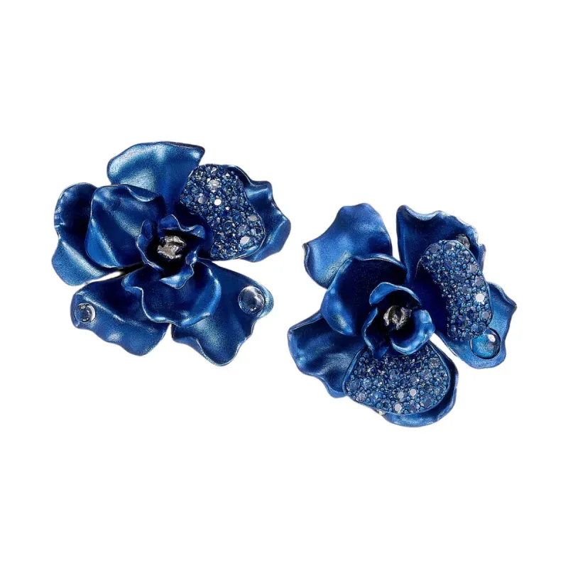 Midnight Camellia Earrings sold by The Jewelry Edit