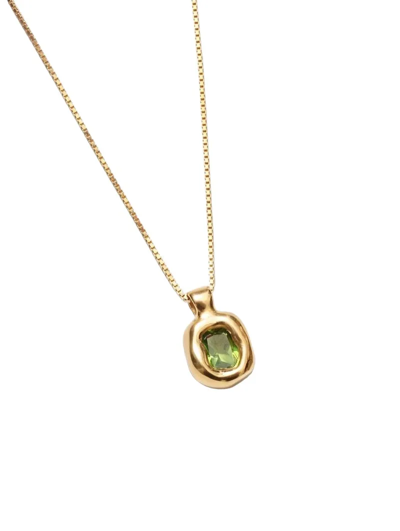 Freya Necklace in Green and Gold sold by The Jewelry Edit
