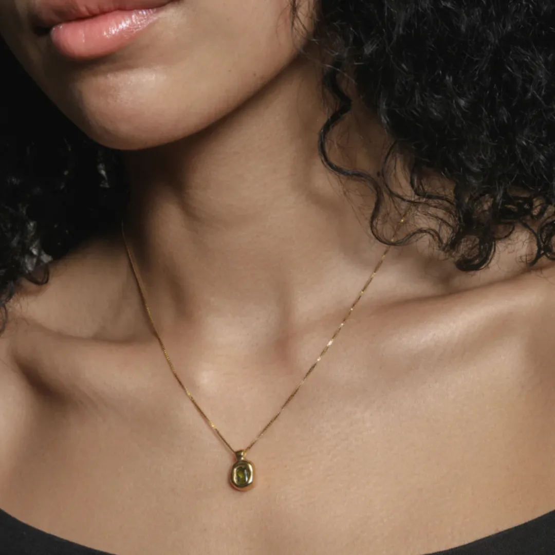 Freya Necklace in Green and Gold sold by The Jewelry Edit product image thumbnail 4