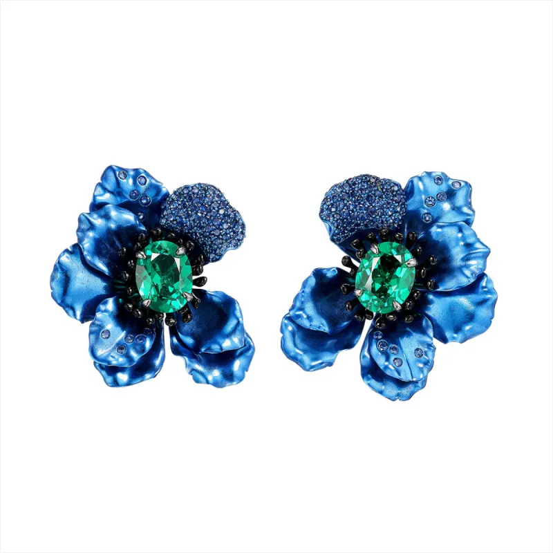 Paraiba Blue Poppy Earrings sold by The Jewelry Edit