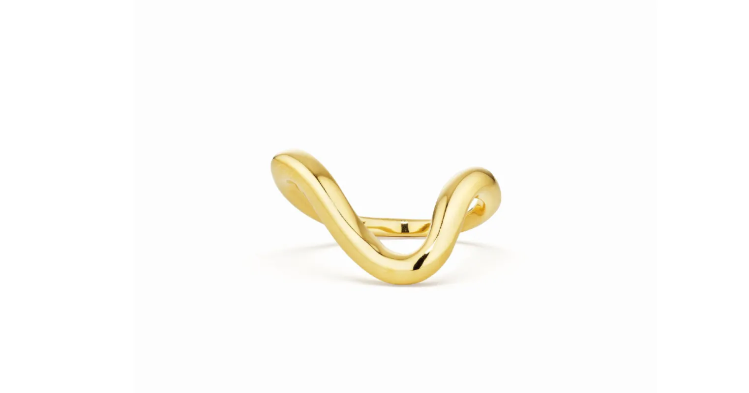 All Gold Wavy Ring sold by The Jewelry Edit