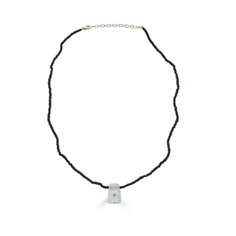 Imani Necklace in Black Spinel sold by The Jewelry Edit