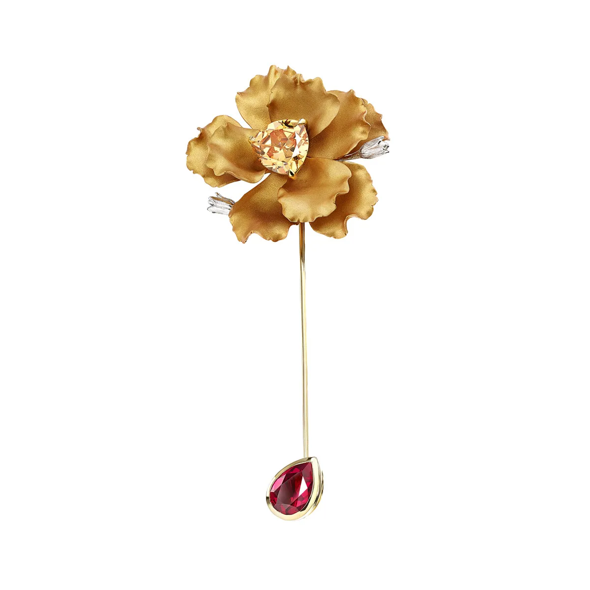 Citrine Parrot Bloom Pin sold by The Jewelry Edit