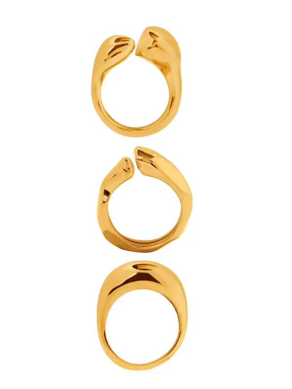 Stackable Pebble Rings sold by The Jewelry Edit