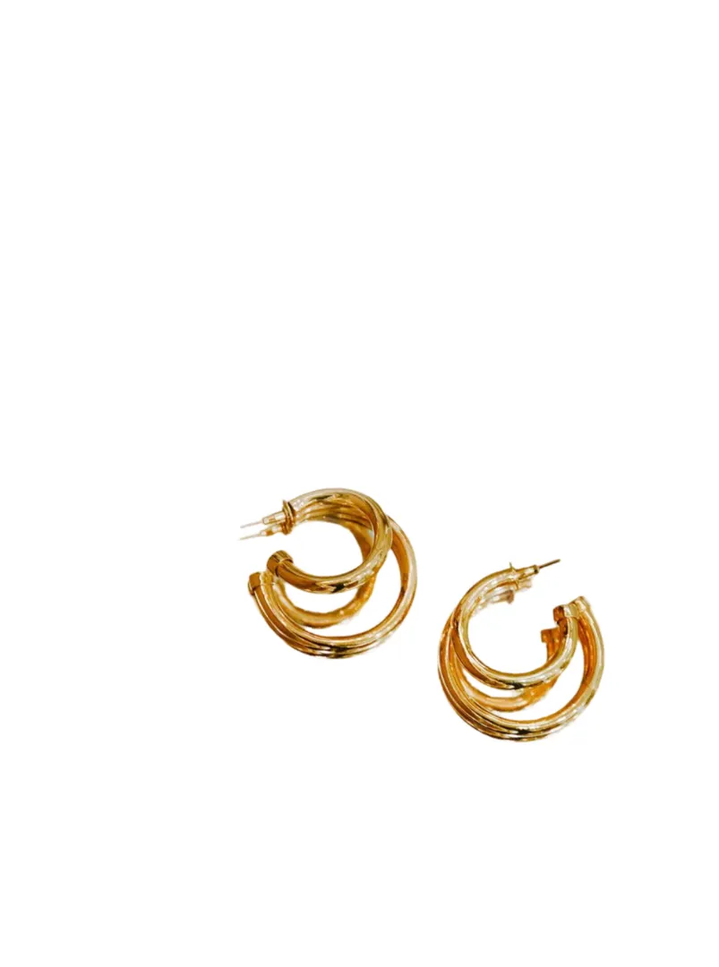 Orbit Double Mini Hoops sold by The Jewelry Edit