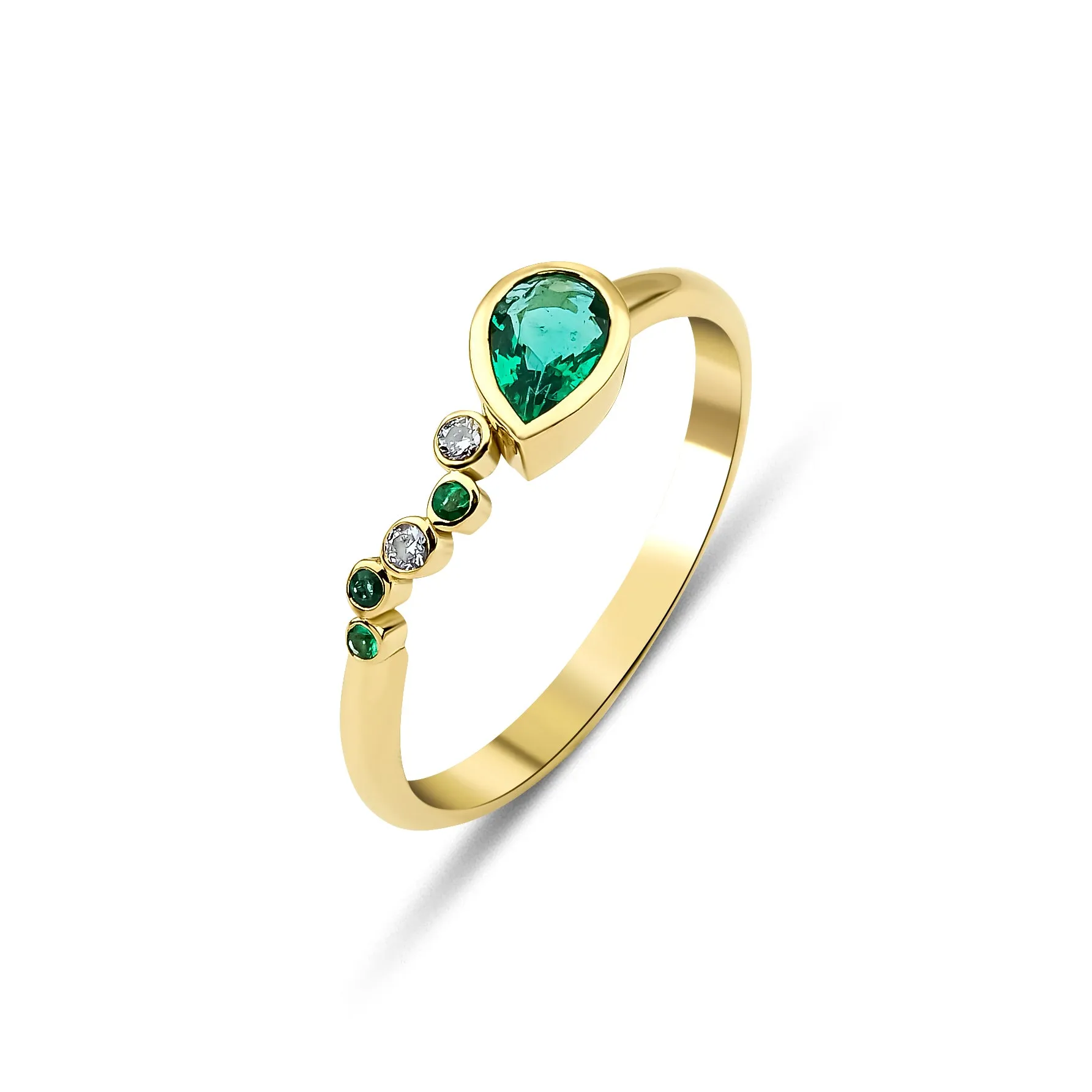 Seraphina Divine Wing Emerald Ring sold by The Jewelry Edit