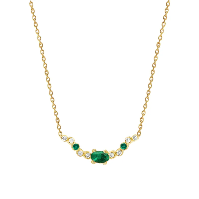 Seraphina Wing Necklace Emerald sold by The Jewelry Edit