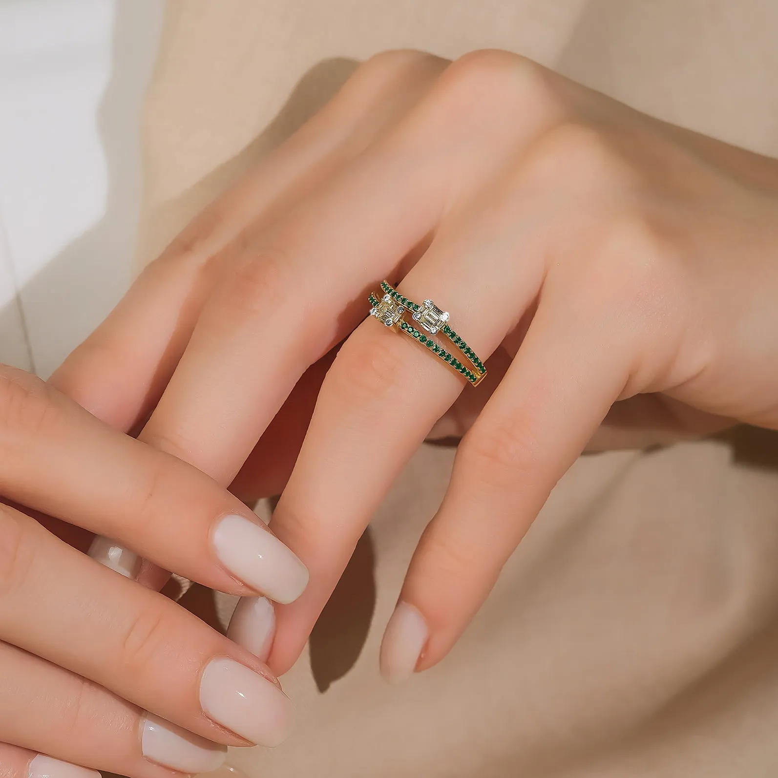 Mirage Duality Ring Emeralds sold by The Jewelry Edit product image thumbnail 2