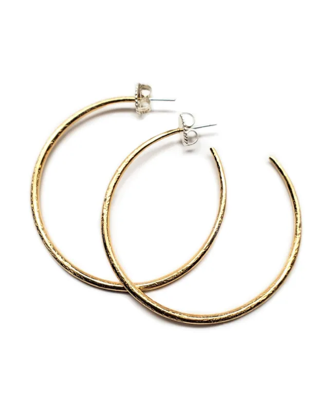 Medium Shimmer Hoop in Vermeil sold by The Jewelry Edit