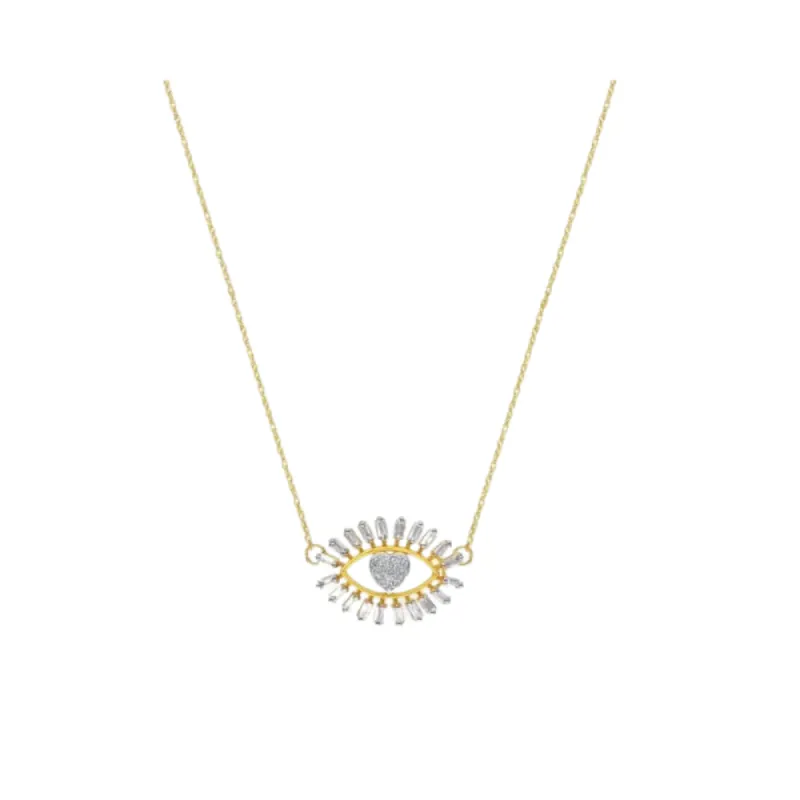 Lovely Eye Diamond Baguette Necklace sold by The Jewelry Edit