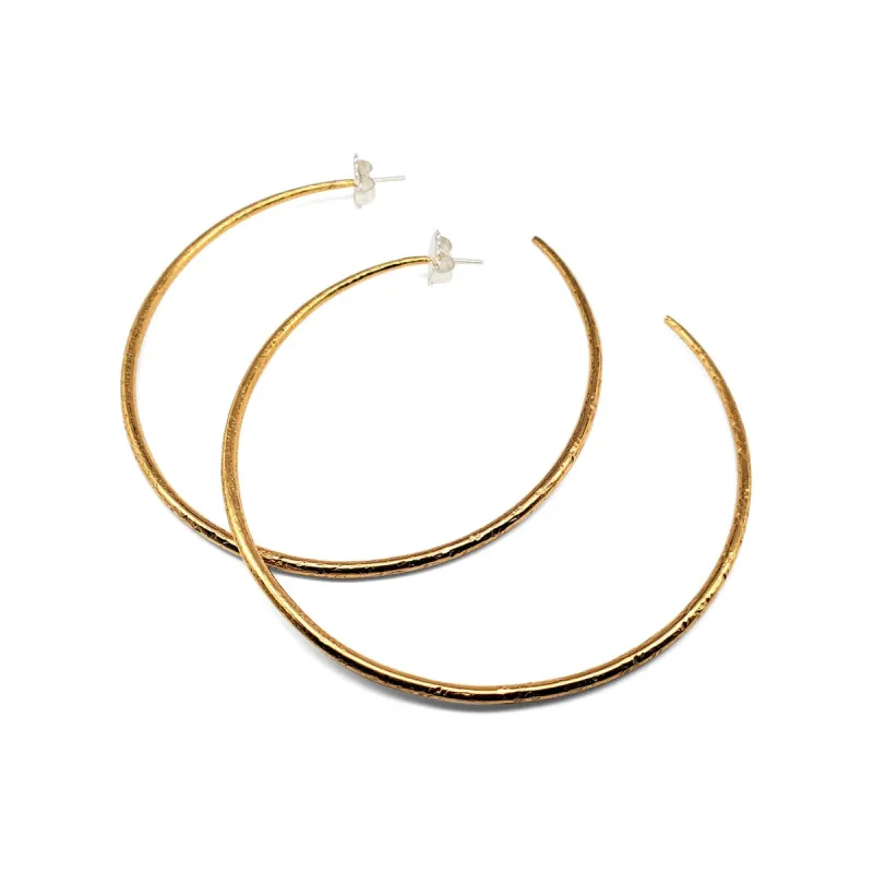 Large Shimmer Hoop in Vermeil sold by The Jewelry Edit