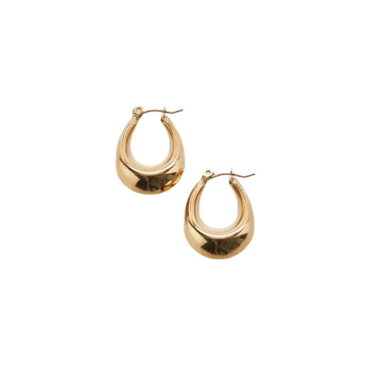 Gold Oval Hoop Earrings sold by The Jewelry Edit