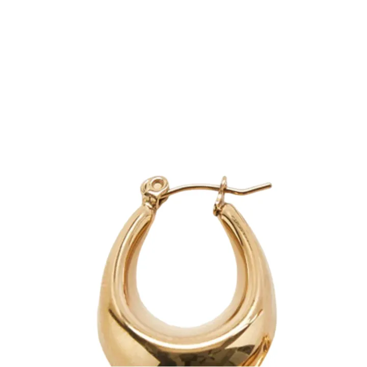 Gold Oval Hoop Earrings sold by The Jewelry Edit product image thumbnail 3