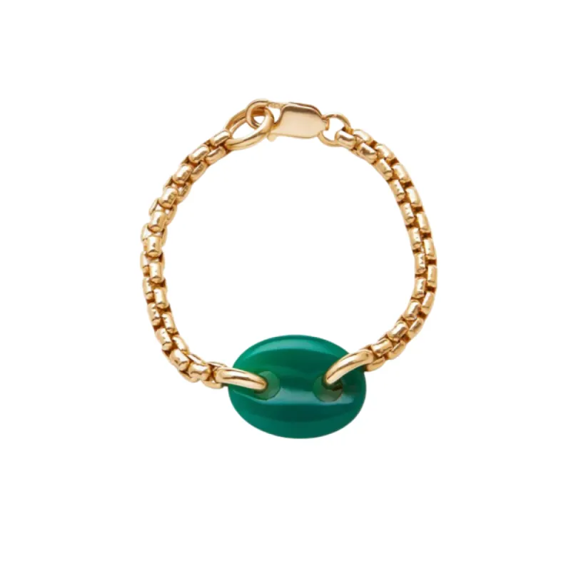 Malachite Mariner Link Bracelet sold by The Jewelry Edit