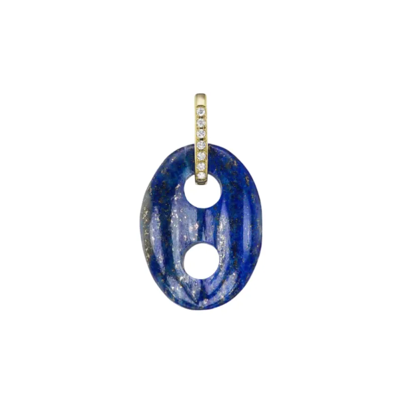 Lapis and Diamond Mariner Link Charm sold by The Jewelry Edit