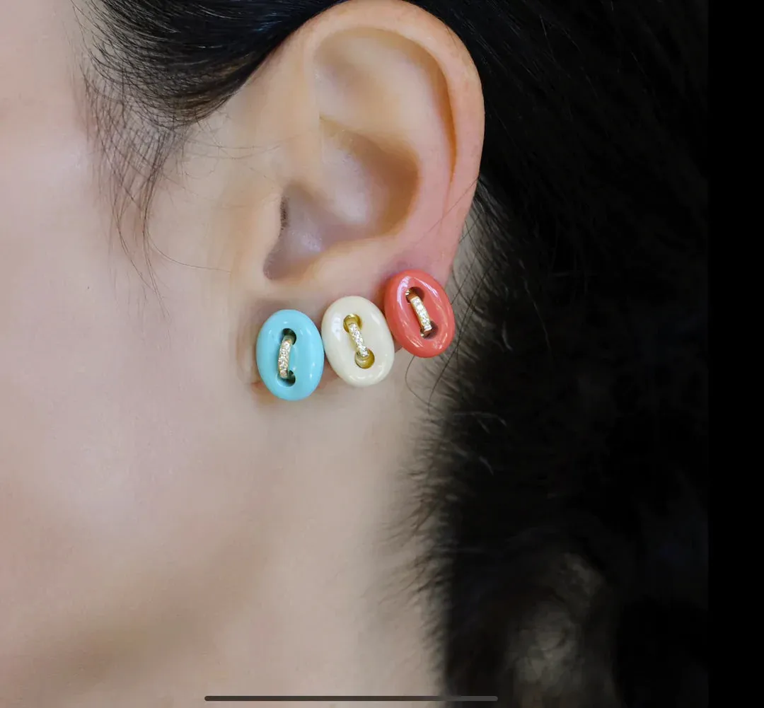 Carnelian Mariner Link Stud Earrings sold by The Jewelry Edit product image thumbnail 2