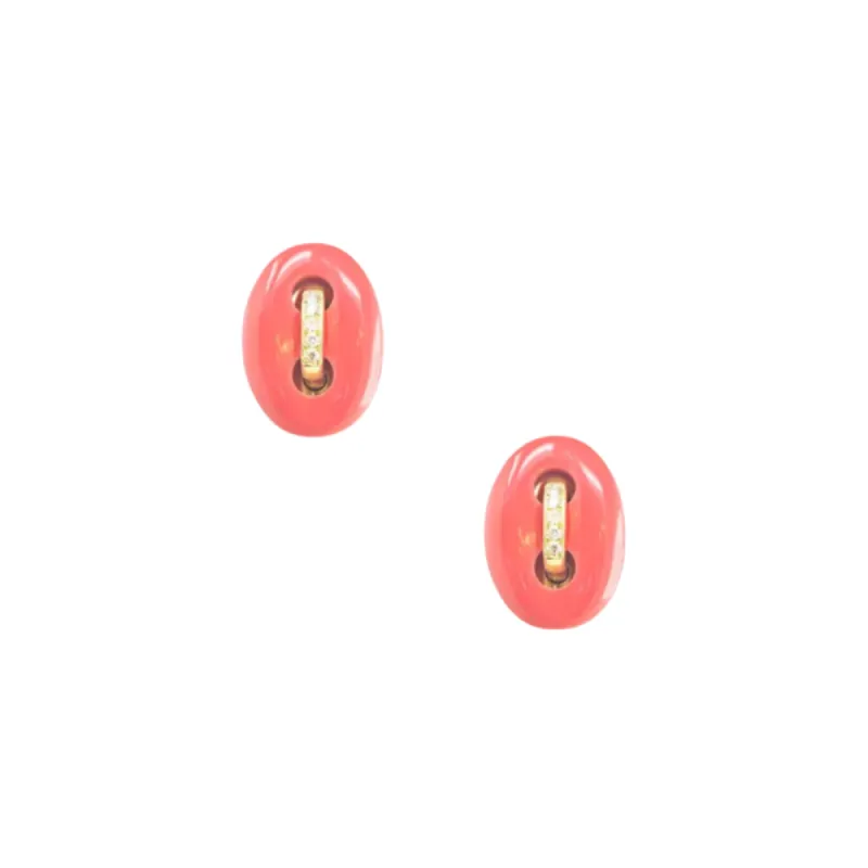 Carnelian Mariner Link Stud Earrings sold by The Jewelry Edit