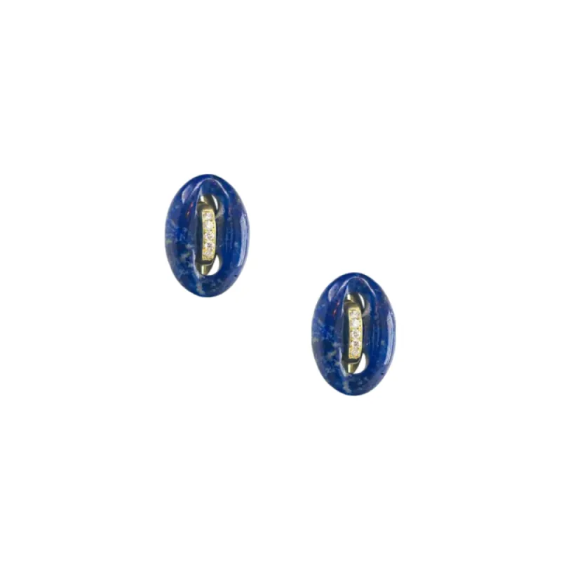 Lapis Mariner Link Stud Earrings sold by The Jewelry Edit