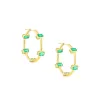 Emerald Ferris Wheel Hoops sold by The Jewelry Edit