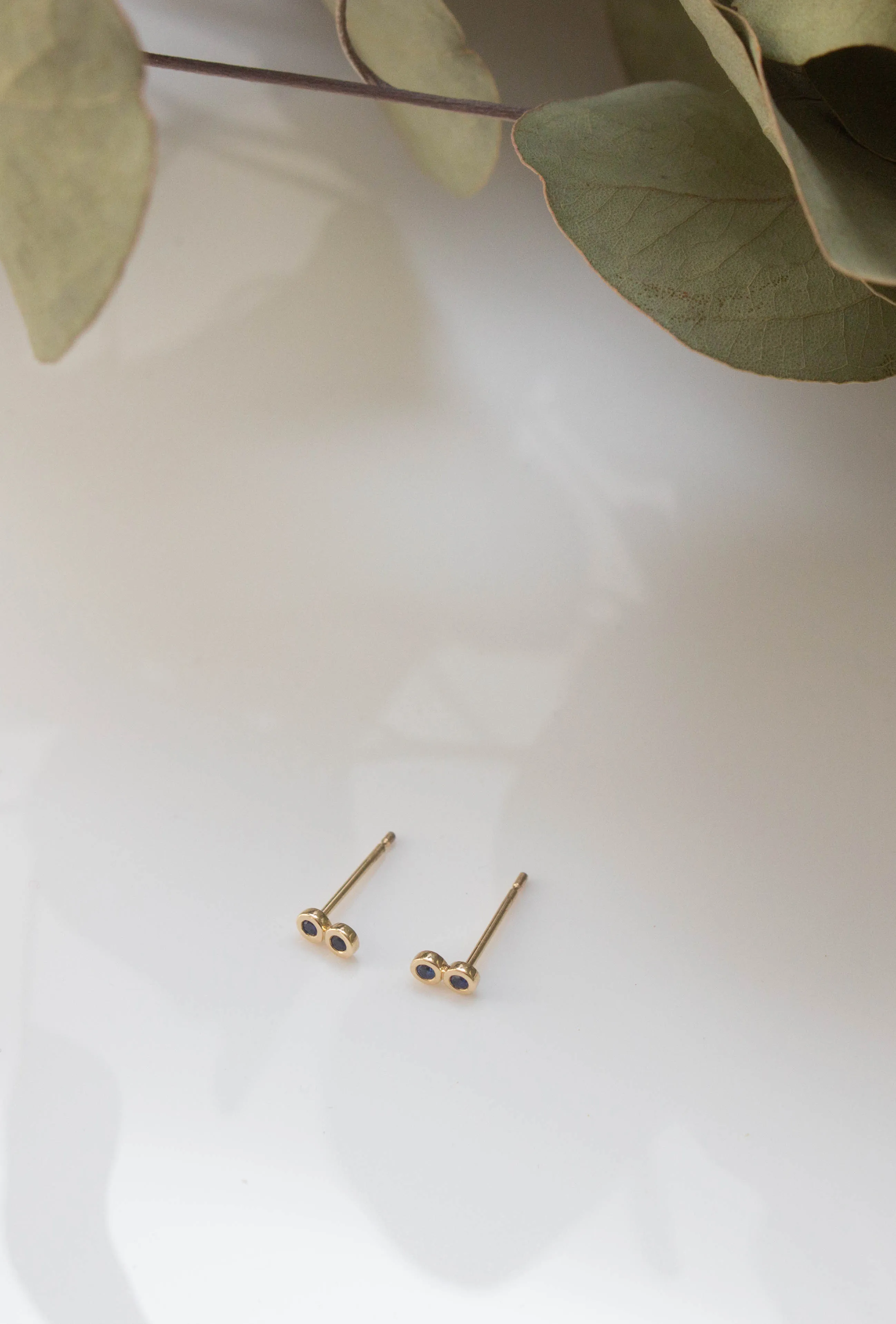 Double Circle Sapphire Stud (Single) sold by The Jewelry Edit product image thumbnail 3