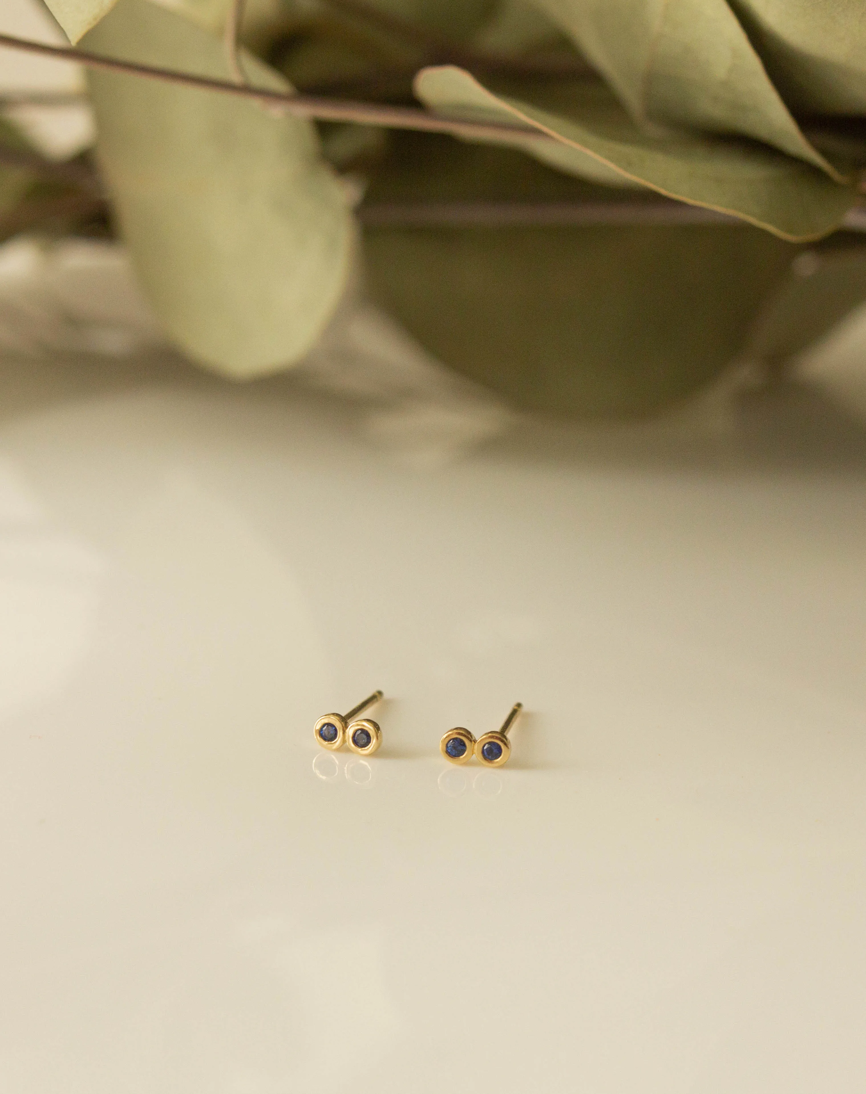 Double Circle Sapphire Stud (Single) sold by The Jewelry Edit product image thumbnail 2