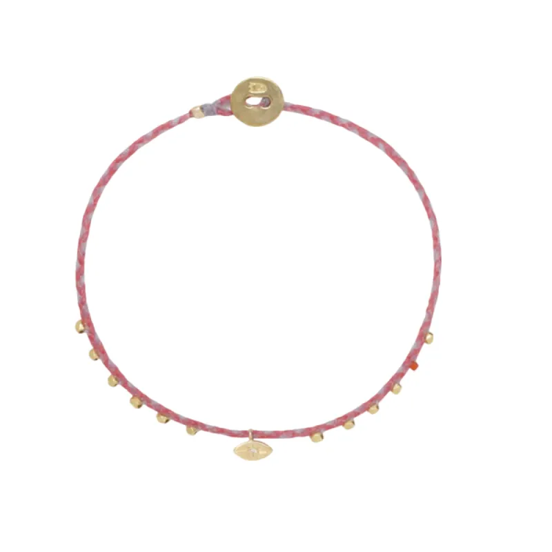 Easygoing Diamond Heart Charm Bracelet in Red sold by The Jewelry Edit