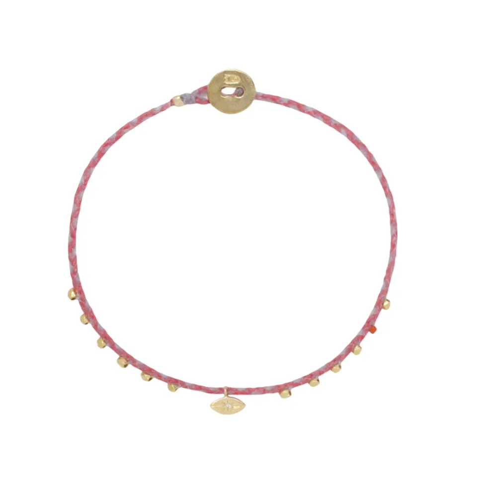 Easygoing Diamond Heart Charm Bracelet in Red sold by The Jewelry Edit