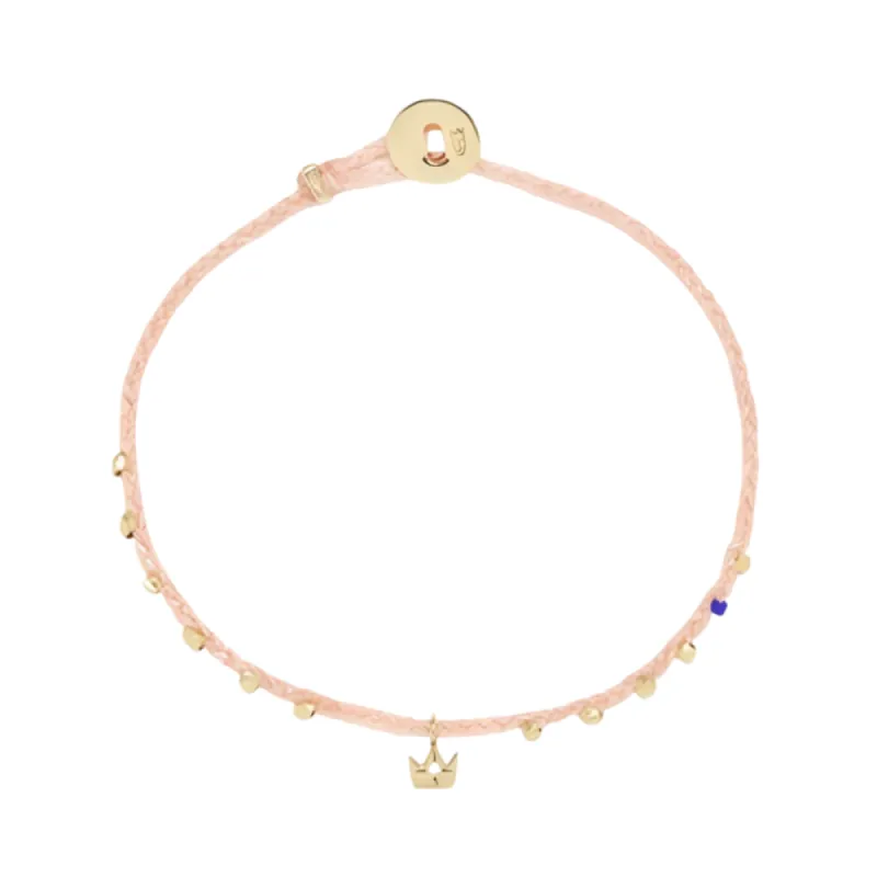 Easygoing Diamond Crown Charm Bracelet in Coral made by Scosha