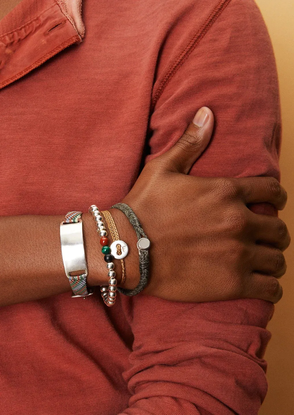 Classic Fishtail Button Bracelet in Army Fleck sold by The Jewelry Edit product image thumbnail 2