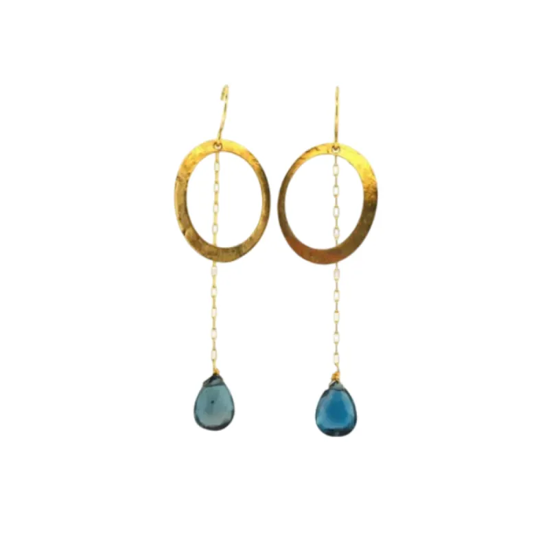 Glimmer Earrings-Blue Topaz sold by The Jewelry Edit