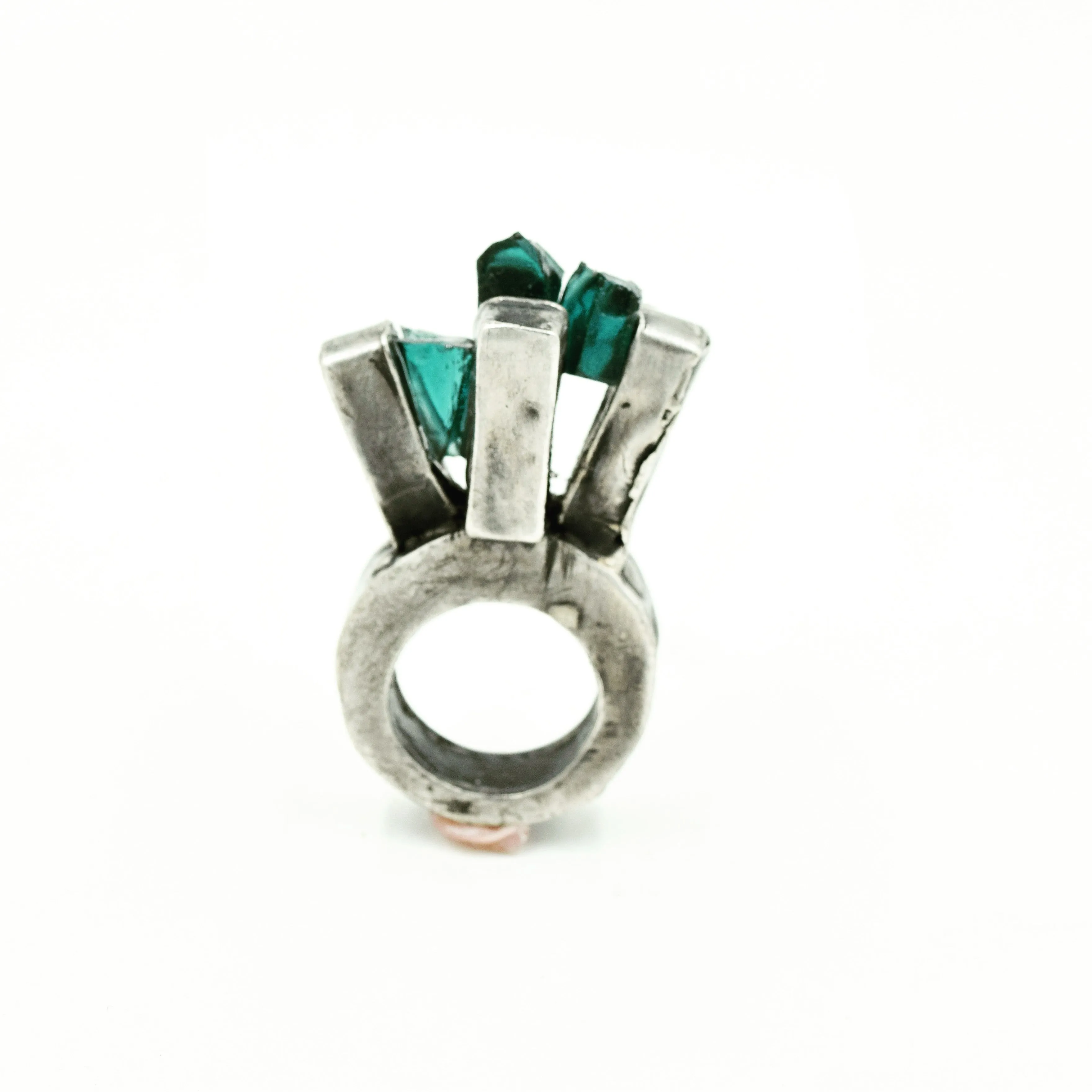 BLUE GLASS RING BY JILL HERLANDS sold by The Jewelry Edit