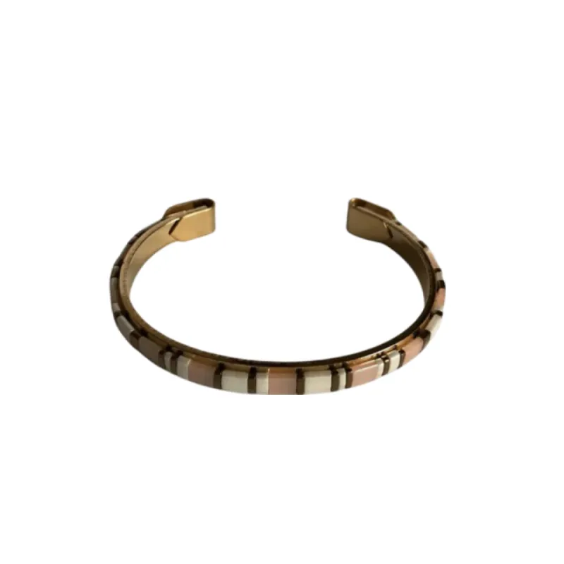 Pink and White Glass Cuff sold by The Jewelry Edit