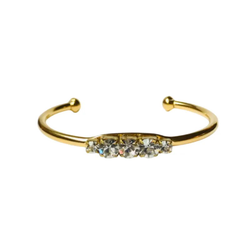 Triple Crystal Ball Cuff Bangle sold by The Jewelry Edit