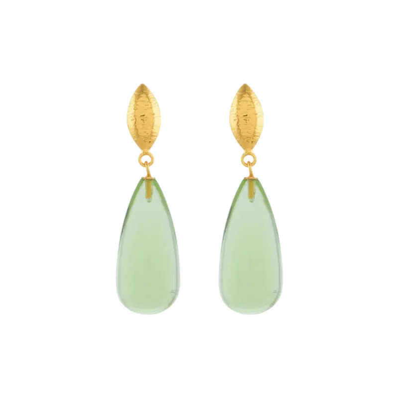 Corine Drop Earrings Green sold by The Jewelry Edit