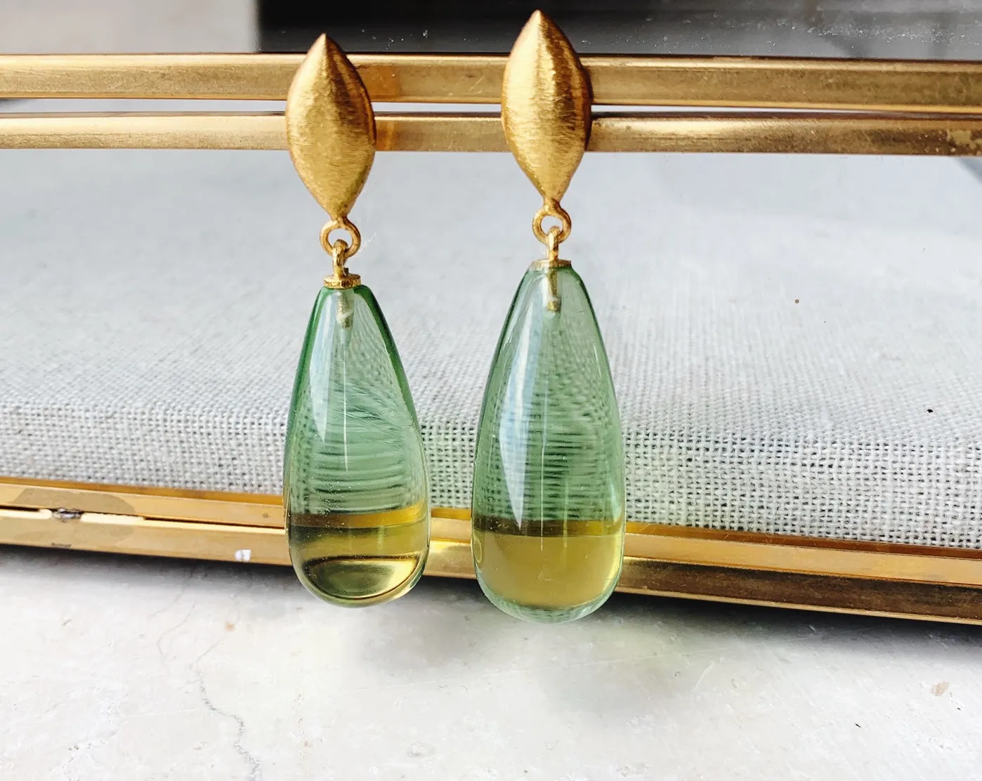 Corine Drop Earrings Green sold by The Jewelry Edit product image thumbnail 3