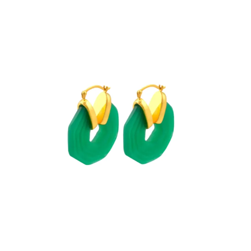 Sphinx Earrings Emerald sold by The Jewelry Edit
