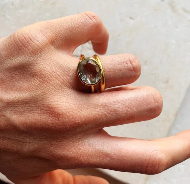 Oval Chunky Ring Soft Green sold by The Jewelry Edit product image thumbnail 4