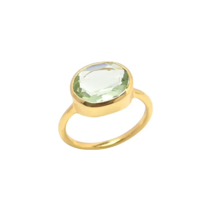 Oval Chunky Ring Soft Green sold by The Jewelry Edit