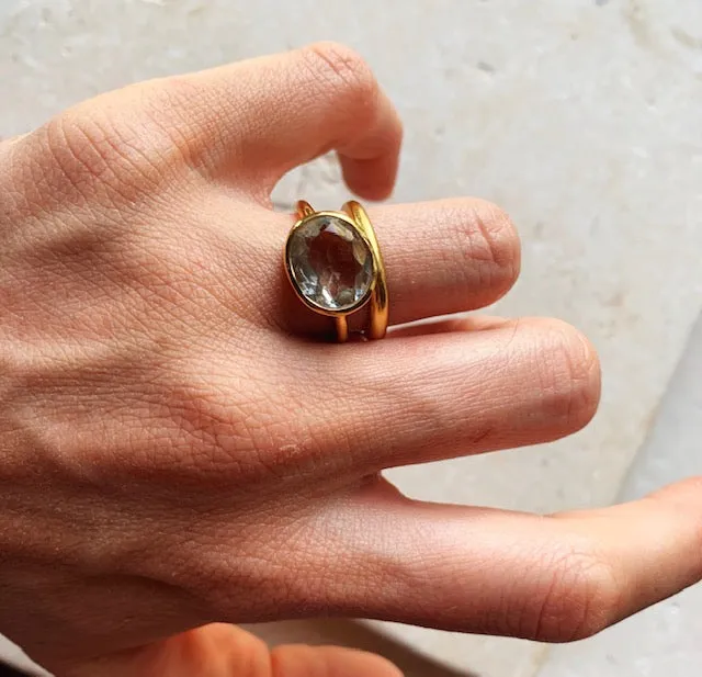 Oval Chunky Ring Clear sold by The Jewelry Edit product image thumbnail 5