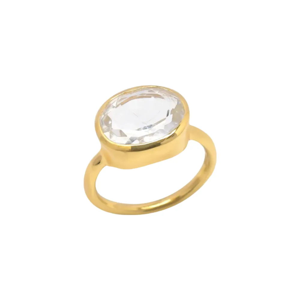 Oval Chunky Ring Clear sold by The Jewelry Edit