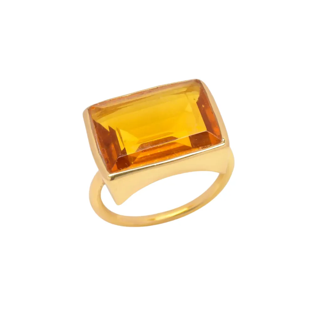 Lenny Ring in Citrine sold by The Jewelry Edit