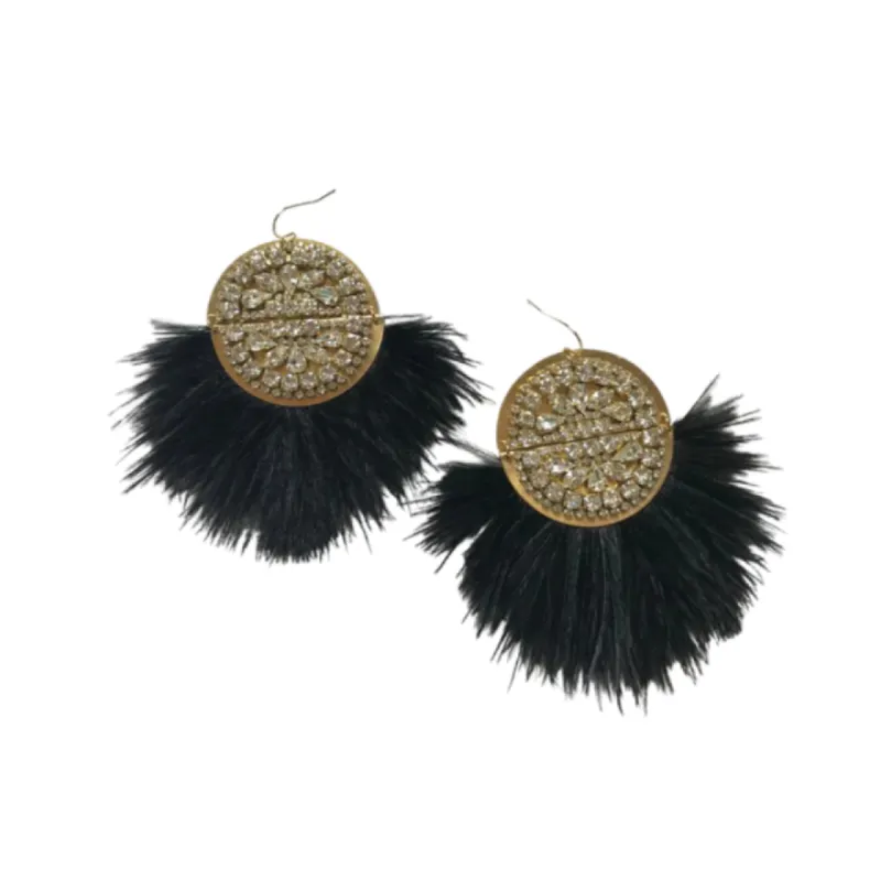 Crystal and Black Feather Chandeliers made by The Jewelry Edit