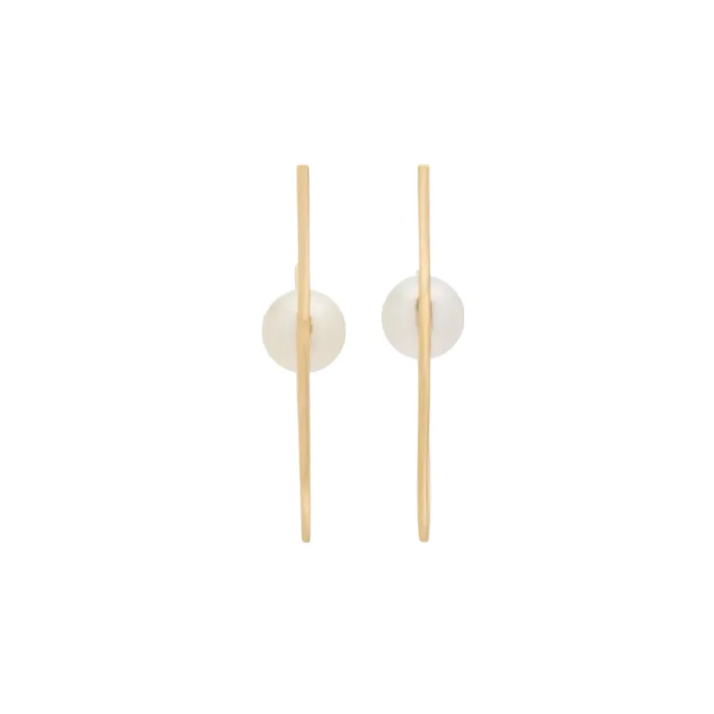 TRIANGLE PEARL HOOP EARRINGS MEDIUM sold by The Jewelry Edit