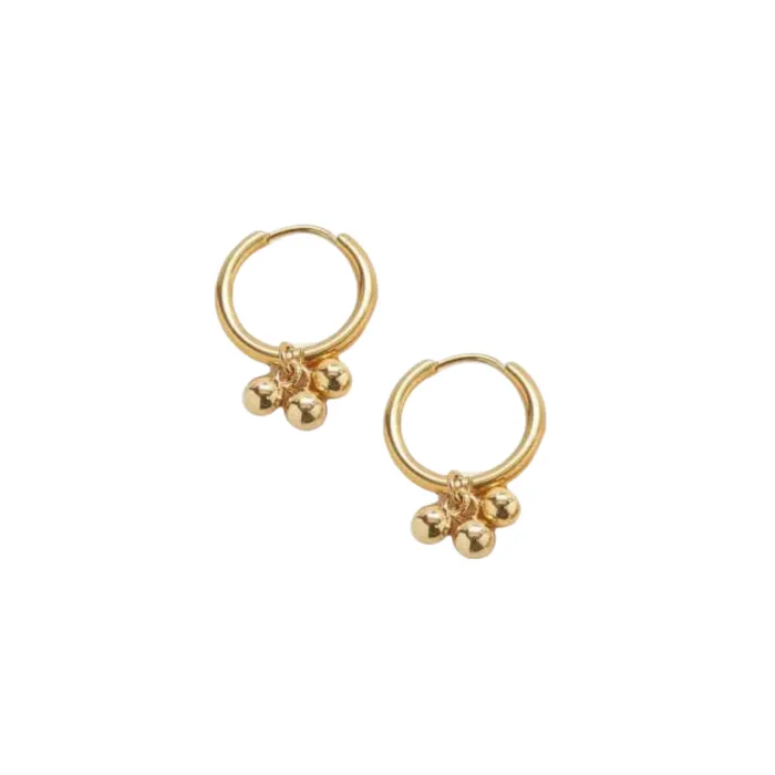 Gold Ball Charm Huggies sold by The Jewelry Edit