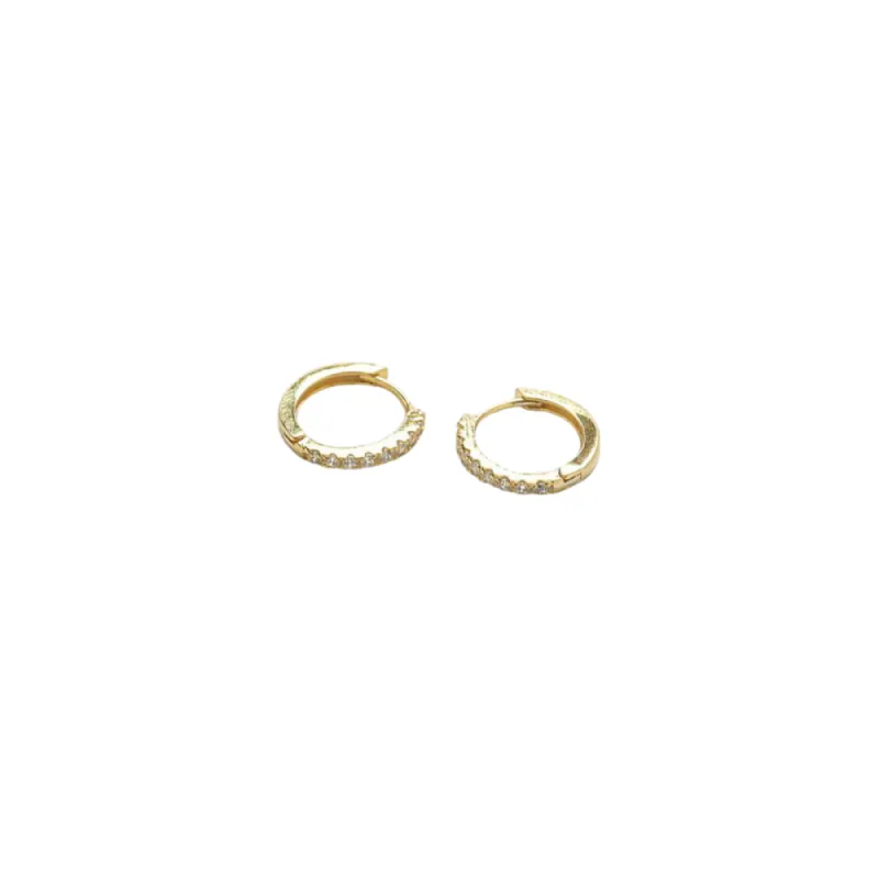 Mini Pavé Gold Hoops sold by The Jewelry Edit