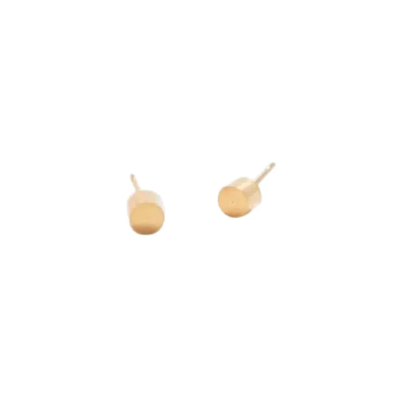 Gold Cylinder Geo Studs sold by The Jewelry Edit
