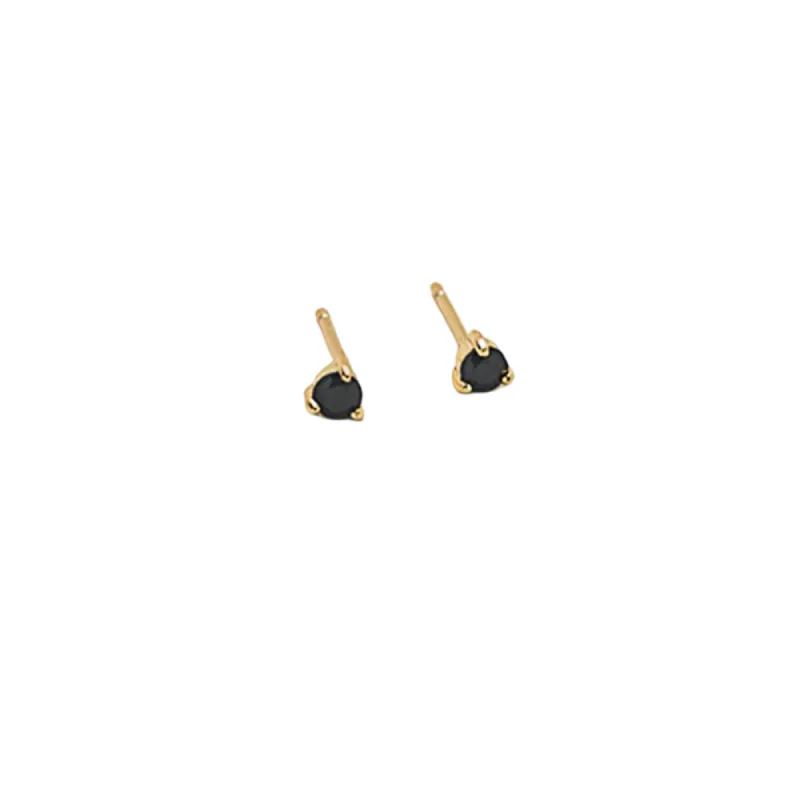 Black CZ Round Stud Earrings sold by The Jewelry Edit