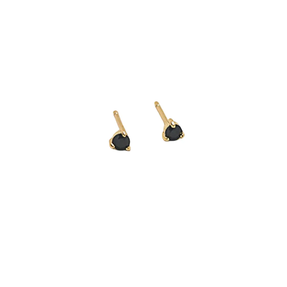 Black CZ Round Stud Earrings sold by The Jewelry Edit