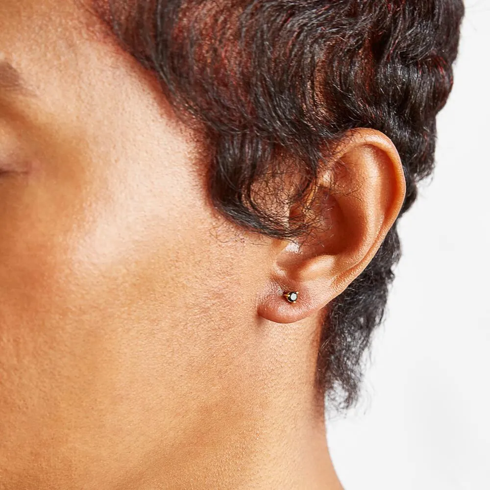 Black CZ Round Stud Earrings sold by The Jewelry Edit product image thumbnail 2