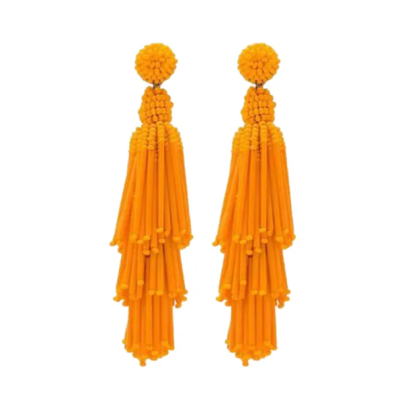 Rain Earrings Orange sold by The Jewelry Edit